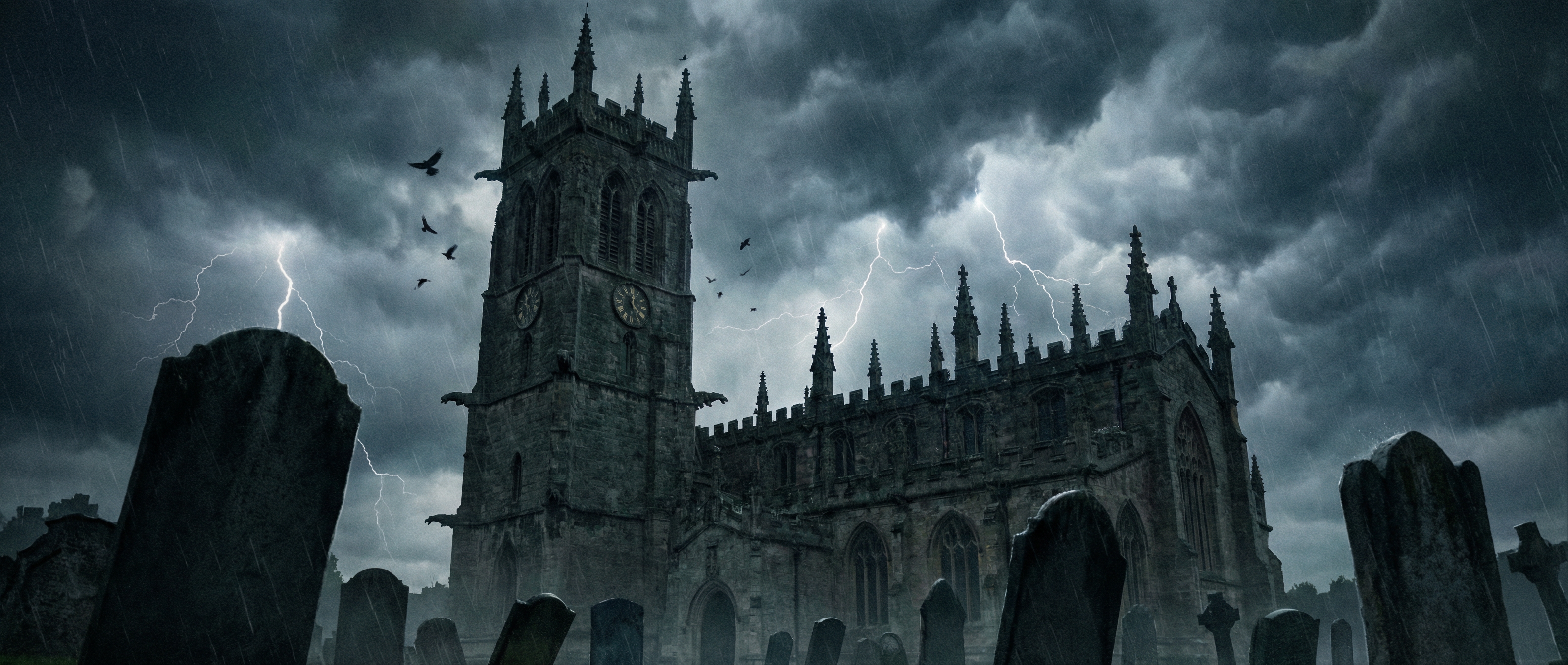 Bell tower against a dark sky