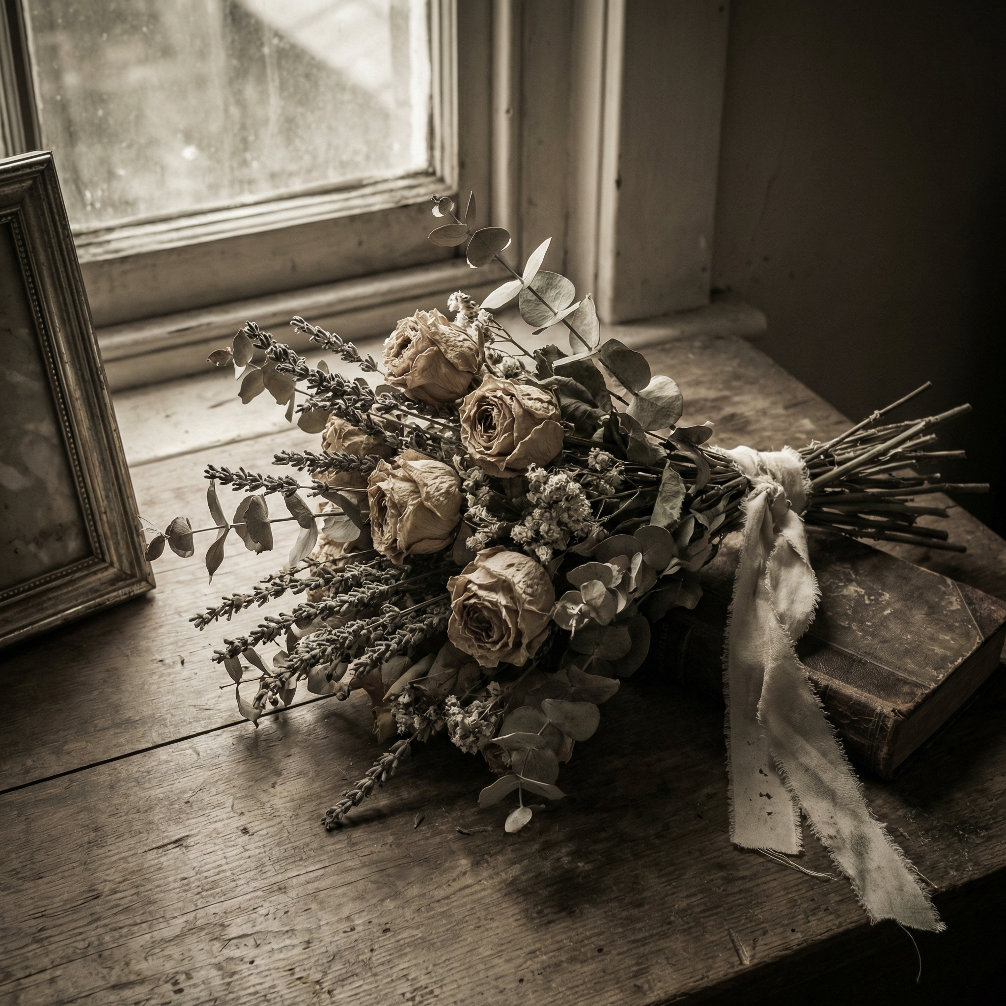 Faded wedding bouquet