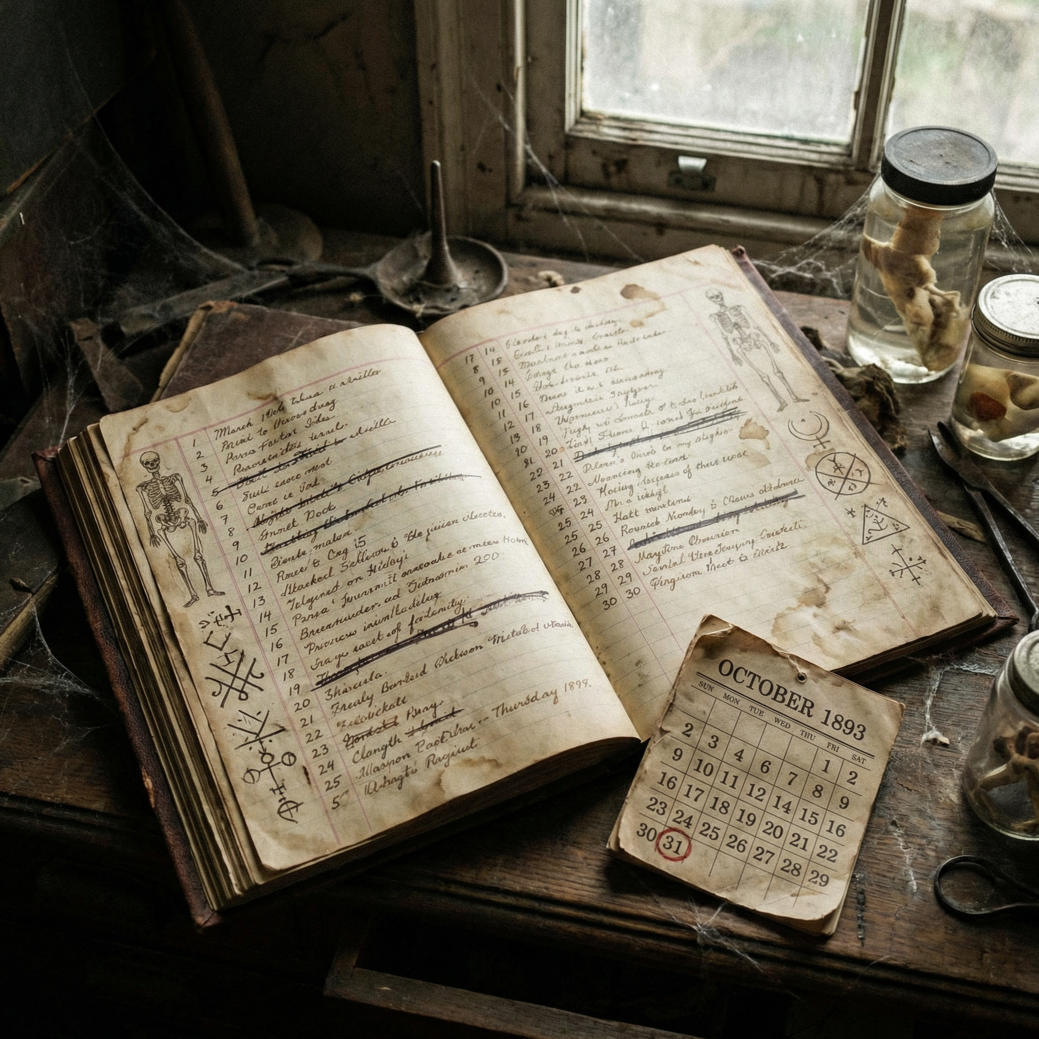 Old calendar or ledger