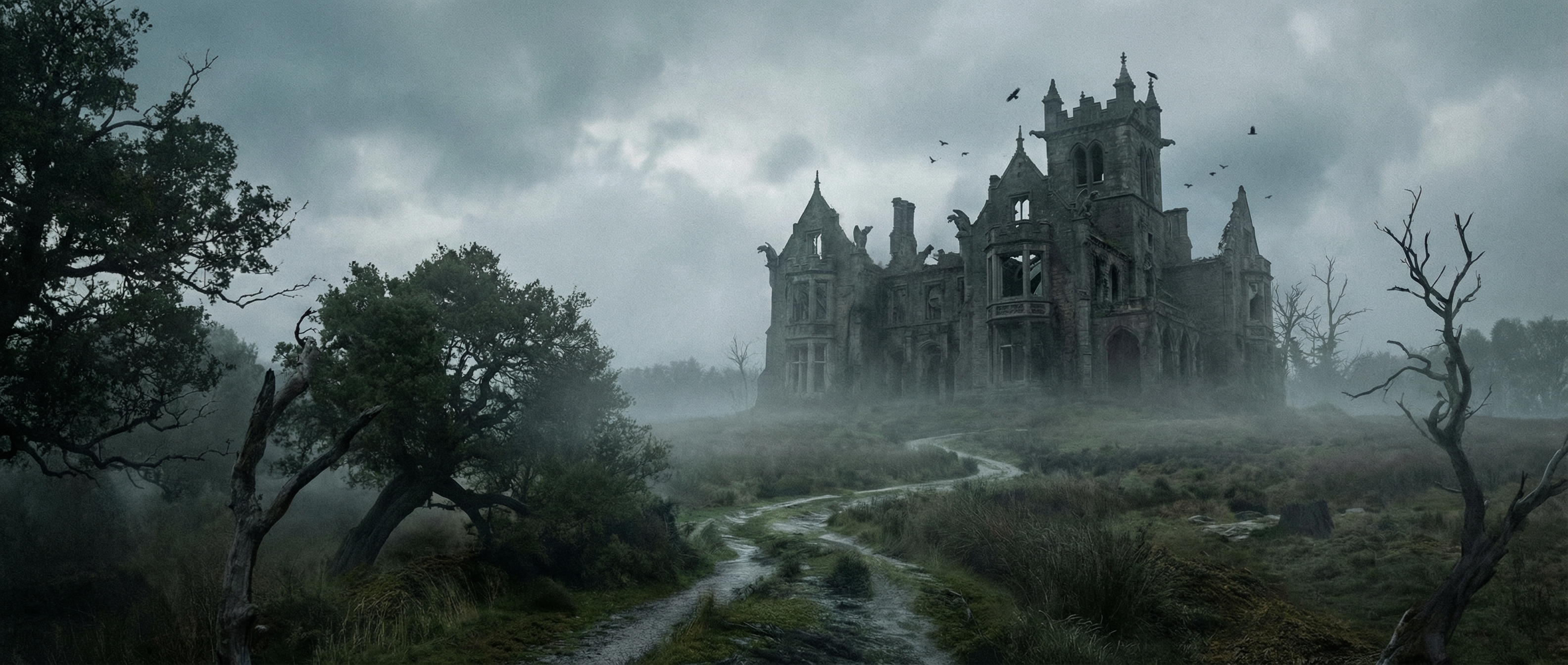 Old manor from a distance