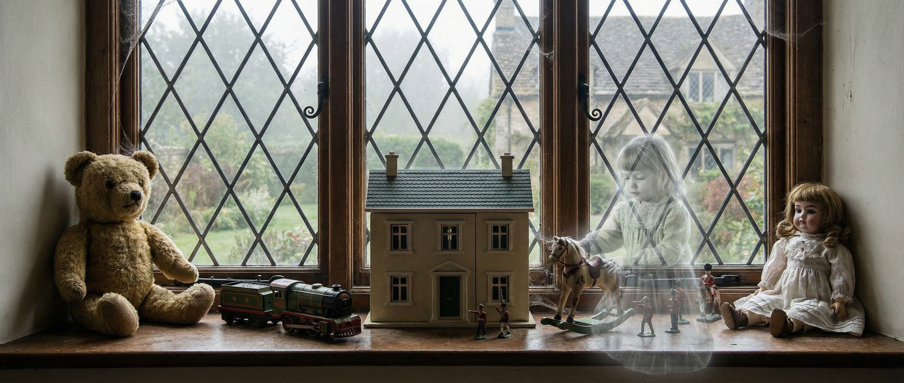 Old toys on a windowsill